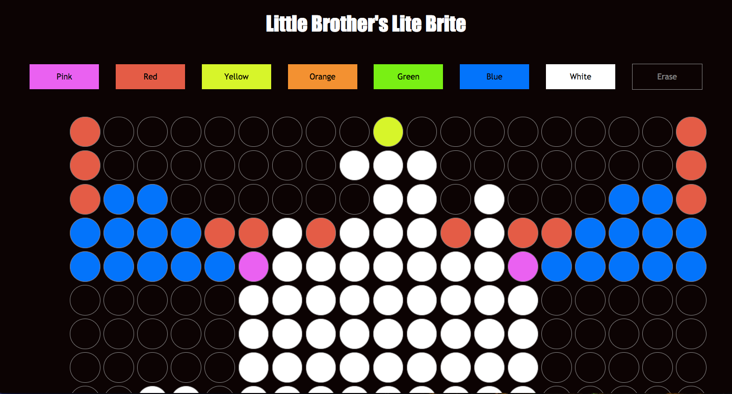 Lite Brite Multiplayer game screenshot